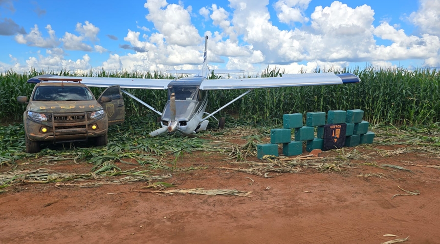 Imagem: AERONAVE Dois suspeitos são presos e 500 kg de cloridrato de cocaína são apreendidos após queda de aeronave