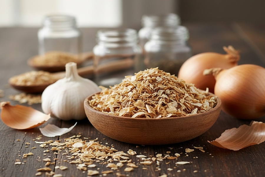 Imagem: Cascas de cebola e alho Entre vários benefícios, as cascas de cebola e alho também ajudam a reduzir açúcar no sangue e ansiedade