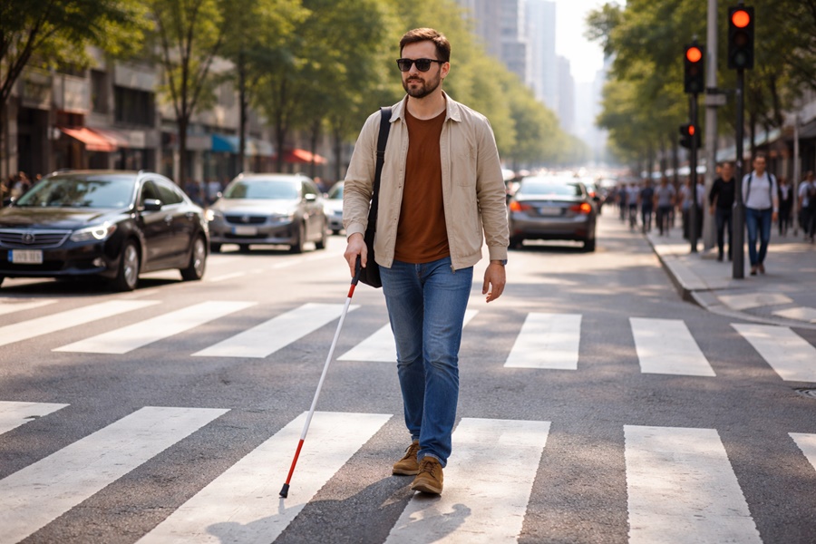 Imagem: Deficiente visual Estatuto da Pessoa com Deficiência completa dez anos de vigência