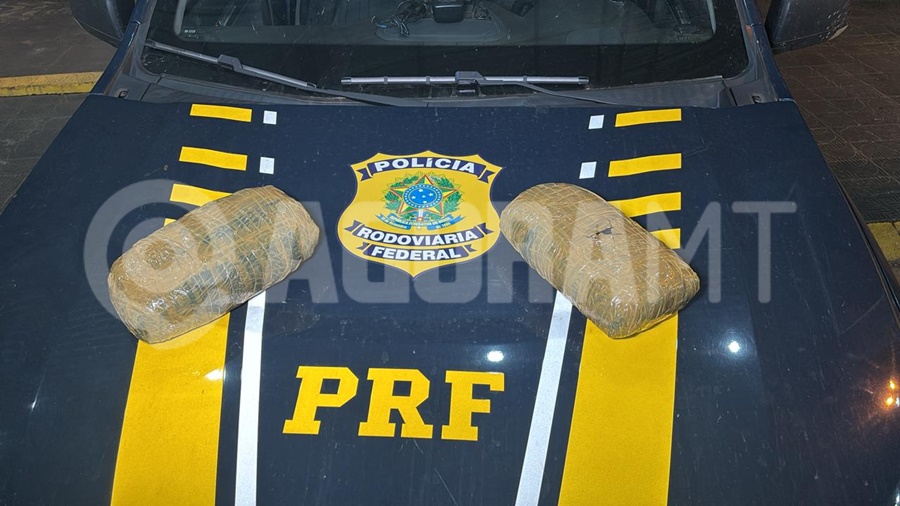 Imagem: Deoga apreendida PRF apreende entorpecente Skunk em ônibus interestadual na BR-364 em Rondonópolis