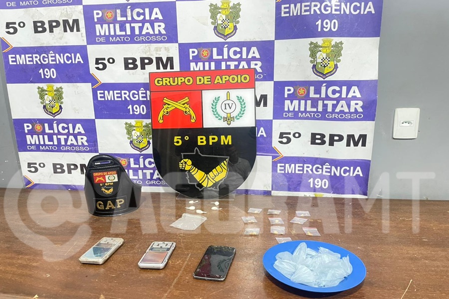 Imagem: Droga apreendida pelo GAP GAP flagra ação de comercialização ao tráfico, impede fuga e prende suspeito em flagrante