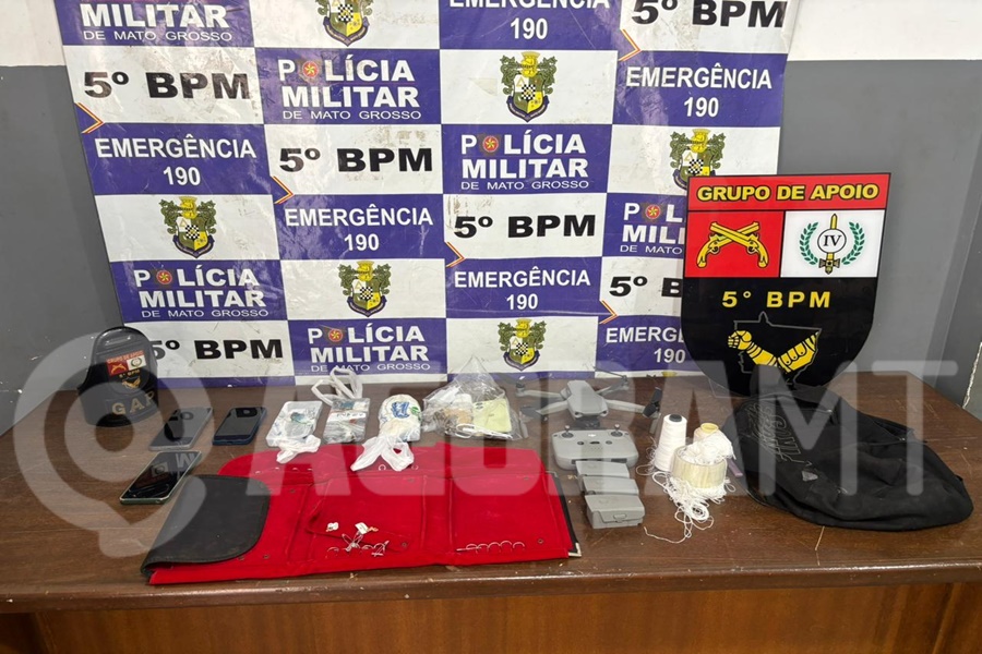 Imagem: Drone e outros produtos apreendidos "Olhos de águia" da PM frustra plano do tráfico após drone suspeito ser visualizado; dupla foi presa em flagrante