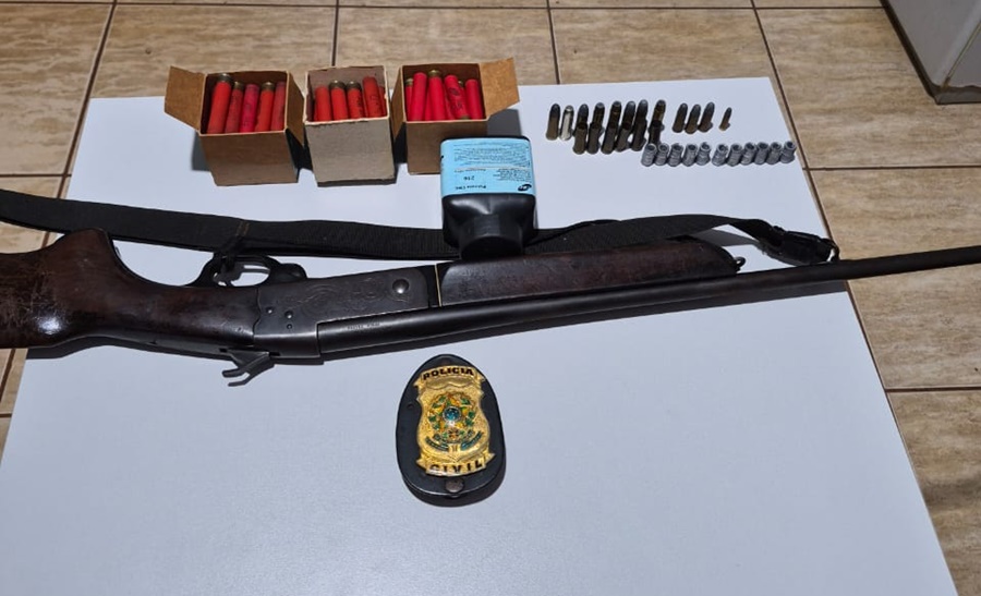 Imagem: Policia Civil 01 Operação Dedo no Gatilho prende homem por posse ilegal de arma e munições