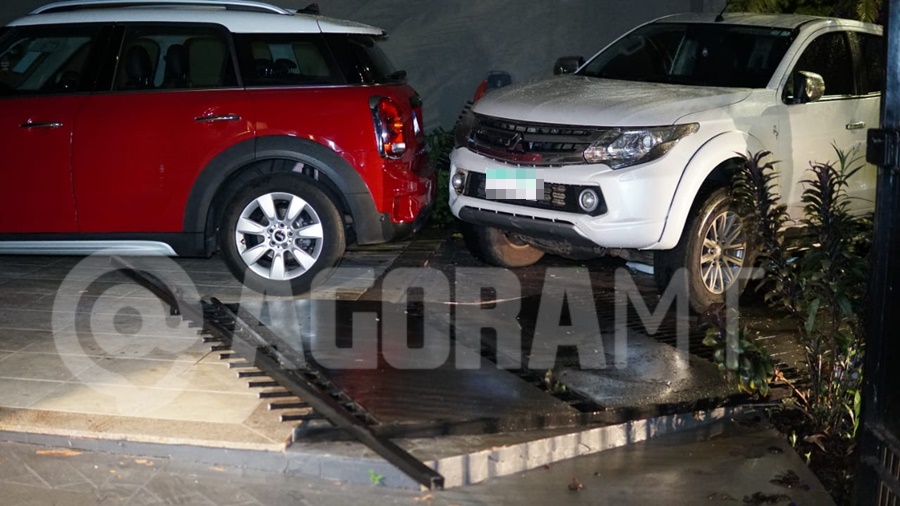 Imagem: Portao caido apos acidente Motorista é preso após acidente em Rondonópolis; condutor apresentava estar sob efeito de entorpecentes