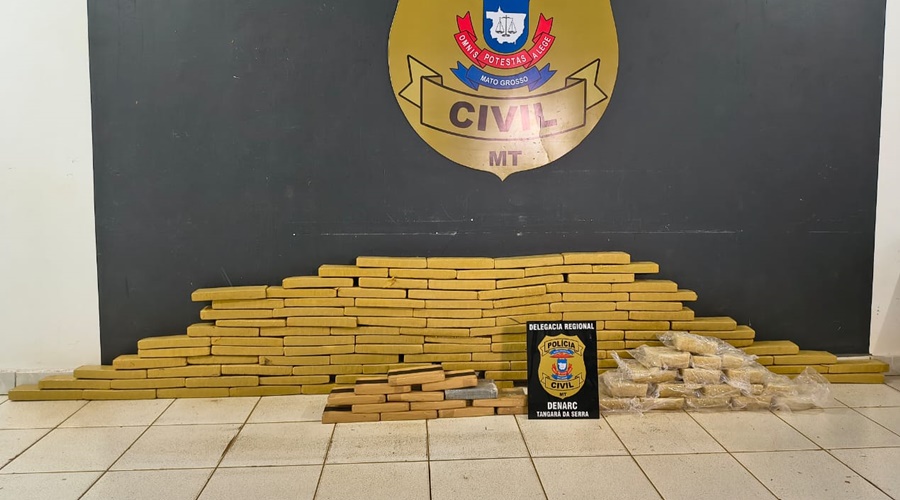 Imagem: WhatsApp Image 2026 01 15 at 18.23.56 Grupo criminoso é preso transportando 144 kg de drogas dentro de carro em Tangará da Serra