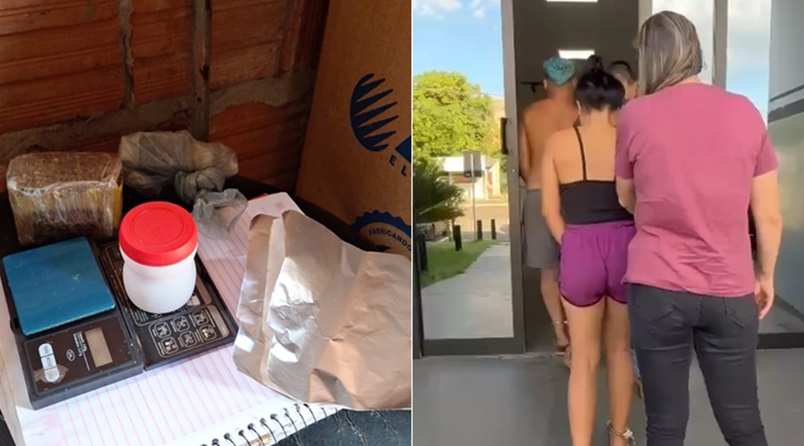 Imagem: casal preso Casal é preso por tráfico de drogas durante ação da Polícia Civil no Alfredo de Castro