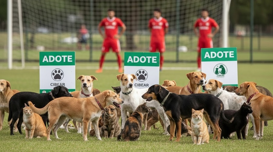 Imagem: dsjnv União fecha parceria com o CIBEAR e leva a causa animal ao gramado antes do jogo contra o Primavera