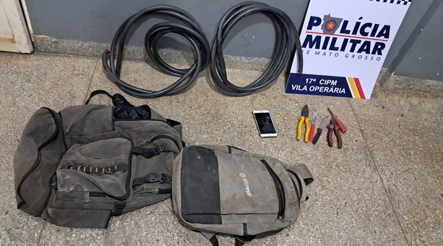 Imagem: jdv Dupla é presa em flagrante após invadir ponto comercial e furtar fios no Jardim Modelo