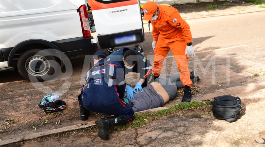 Imagem: ydav Motociclista fica ferido após colisão traseira com carro no bairro Monte Líbano em Rondonópolis Imagem: ydav Motociclista fica ferido após colisão traseira com carro no bairro Monte Líbano em Rondonópolis