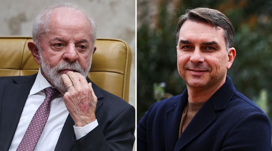 Imagem: AFB 2 Lula e Flávio têm empate técnico no 1º turno e senador ganha no 2º diz Paraná Pesquisas LULA E FLAVIO BOLSONARO