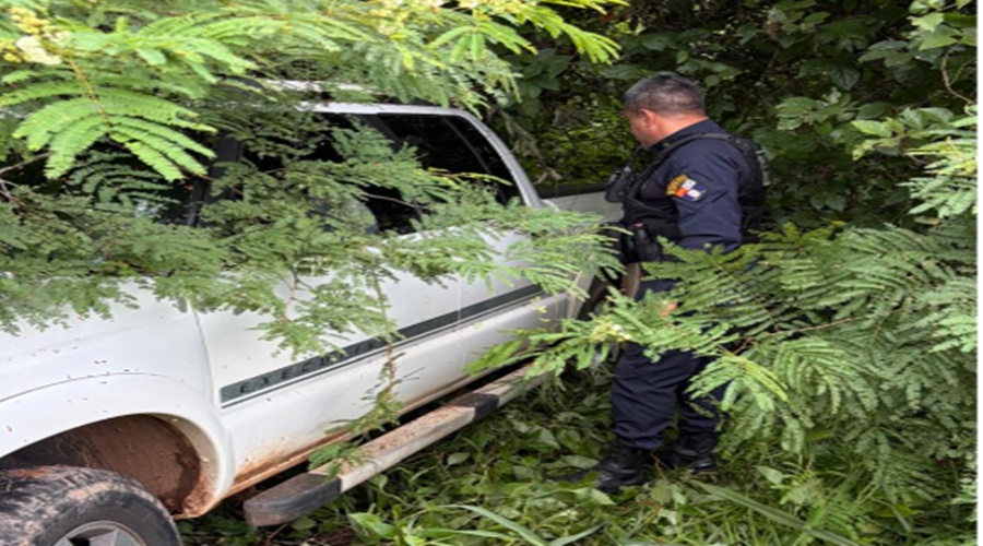 Imagem: Caminhonete recuperada pela PM Polícia Militar recupera mais um veículo furtado, desta vez, uma caminhonete em matagal no Residencial Altamirando