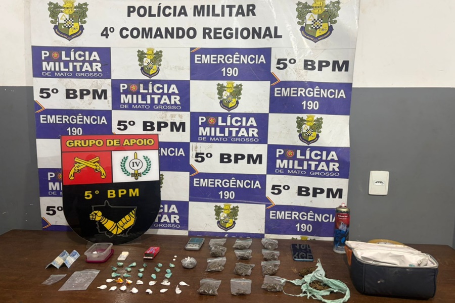 Imagem: Droga apreendida pela equipe GAP GAP da PM frustra tentativa de fuga e prende casal suspeito por tráfico de drogas no bairro Santa Cruz