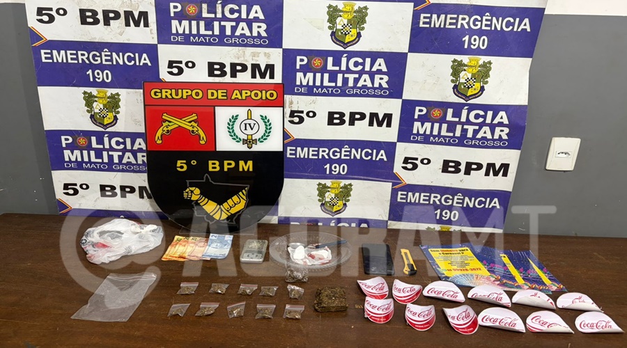 Imagem: Droga apreendida pelo GAP da PM Grupo de Apoio da PM frustra fuga e prende suspeito por tráfico de drogas