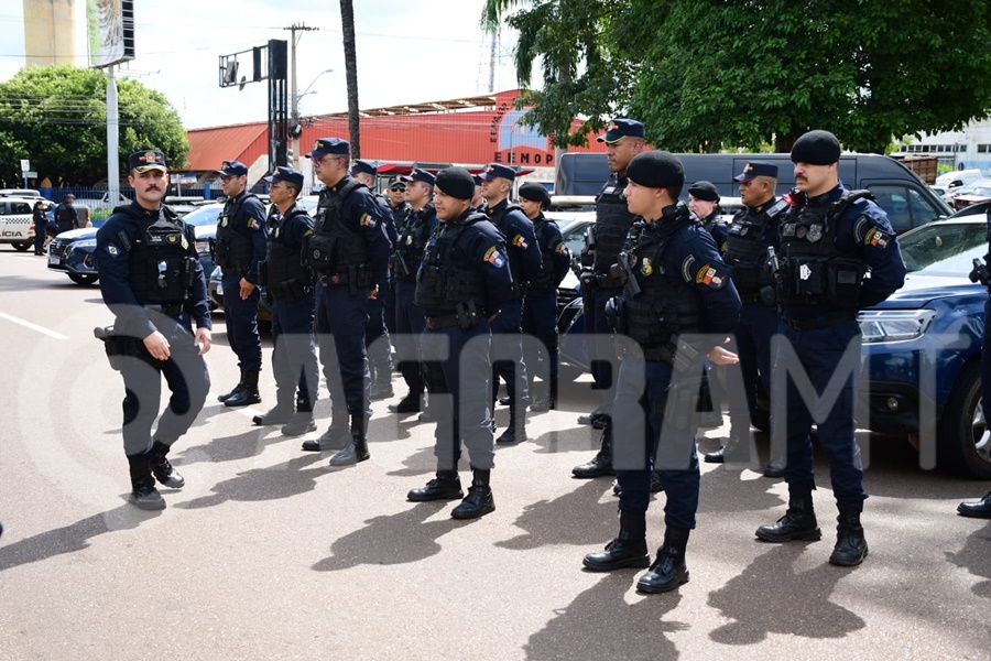 Imagem: Equipe 5oBPM Força Total e Centro Seguro | PM mobiliza cerca de 500 militares em operações simultâneas em Rondonópolis