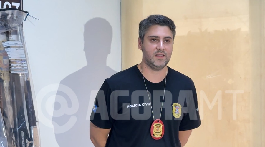 Imagem: Fabio Nahas delegado da DERF Polícia Civil desmonta arsenal ilegal e apreende 20 armas durante Operação Telum em Rondonópolis