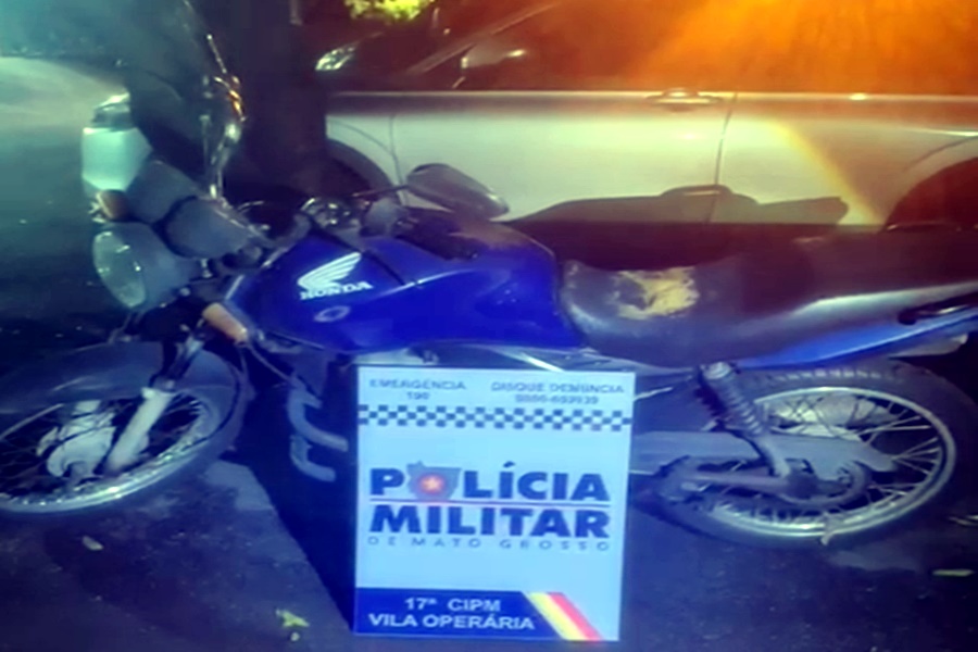 Imagem: Moto recuperada pela 17CIPM Militares da 17ª Cia Independente recuperam moto furtada e devolvem ao proprietário em Rondonópolis Imagem: Moto recuperada pela 17CIPM Militares da 17ª Cia Independente recuperam moto furtada e devolvem ao proprietário em Rondonópolis