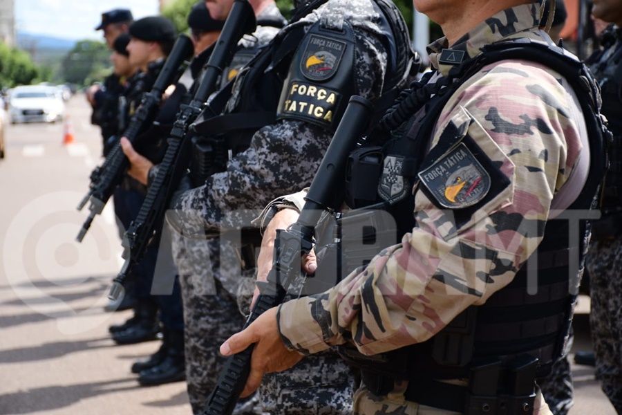 Imagem: Operacao Forca Total e Centro Seguro Força Total e Centro Seguro | PM mobiliza cerca de 500 militares em operações simultâneas em Rondonópolis