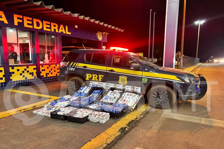 Imagem: Os cigarros sao contrabandeados do Paraguai PRF apreende em Rondonópolis carga de cigarros contrabandeados avaliada em R$ 45 mil Imagem: Os cigarros sao contrabandeados do Paraguai PRF apreende em Rondonópolis carga de cigarros contrabandeados avaliada em R$ 45 mil