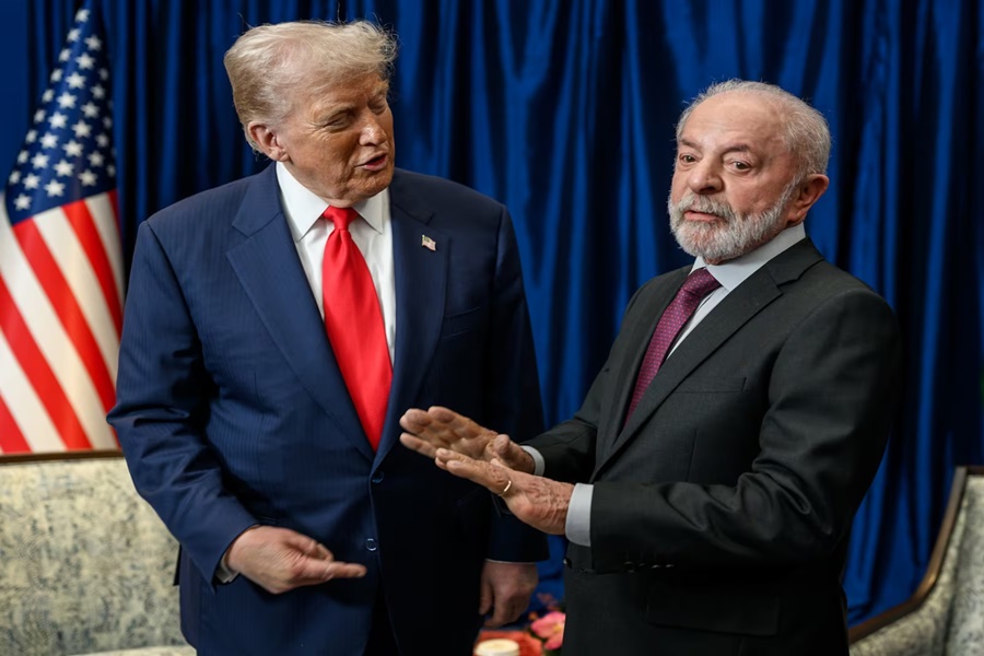 Imagem: Trump e Lula Trump diz que se dá ‘muito bem’ com Lula e adoraria receber brasileiro na Casa Branca