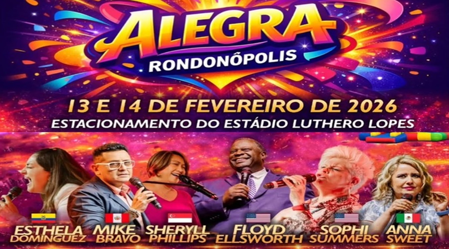 Imagem: sf Evento cristão “Alegra Rondonópolis” acontece hoje com entrada gratuita e sorteio de prêmios