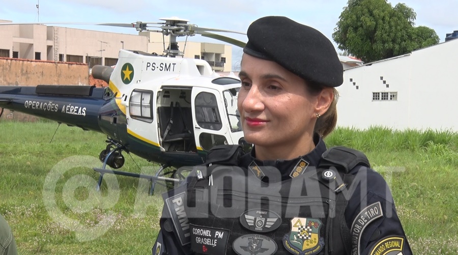 Imagem: Coronel Grasielle comandante do 4oCR Tolerância Zero ganha reforço aéreo e amplia combate ao crime em Rondonópolis e região Imagem: Coronel Grasielle comandante do 4oCR Tolerância Zero ganha reforço aéreo e amplia combate ao crime em Rondonópolis e região