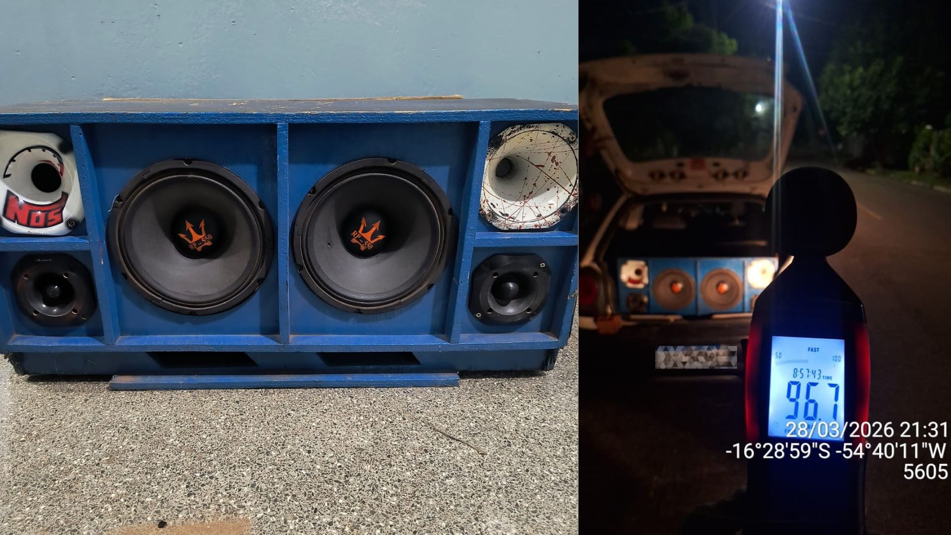 Imagem: Design sem nome 1 Polícia Ambiental prende proprietário de som automotivo por poluição sonora Imagem: Design sem nome 1 Polícia Ambiental prende proprietário de som automotivo por poluição sonora