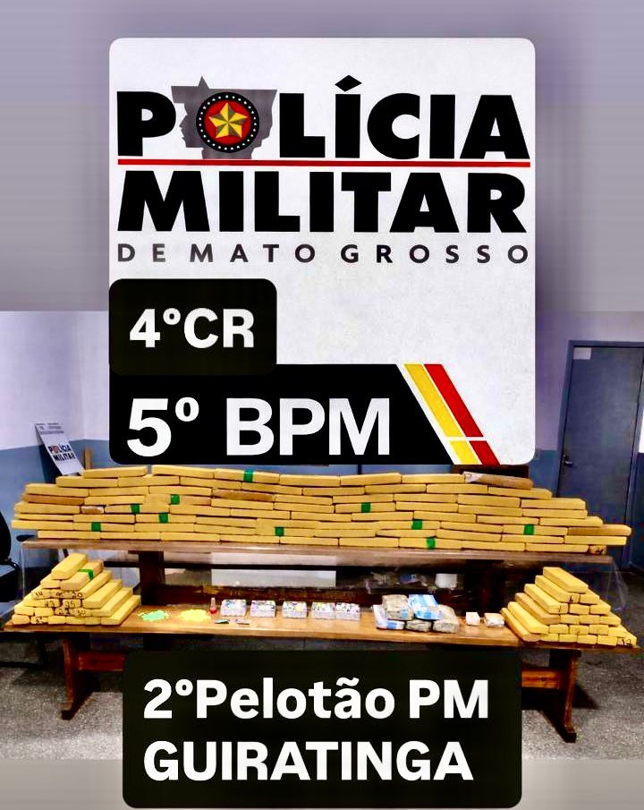 Imagem: Droga apreendida em Guiratinga 01 PM de Guiratinga prende suspeito com entorpecentes durante patrulhamento nas MT-110 e MT-270