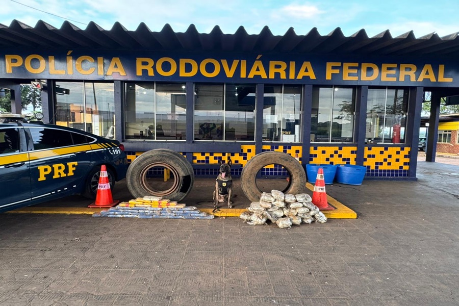 Imagem: Droga apreendida pela PRF Motorista é preso pela PRF com mais de 65 kg de drogas na BR-364 em Rondonópolis