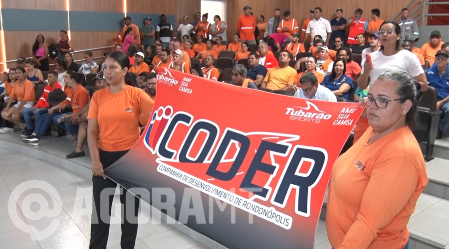 Imagem: Manifestacao da Coder Sessão da Câmara de Rondonópolis é suspensa após protesto de funcionários da CODER