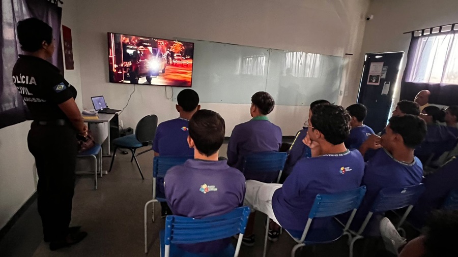 Imagem: Palestra Policia Civil Violência doméstica é tema de palestra da Polícia Civil para jovens em Rondonópolis