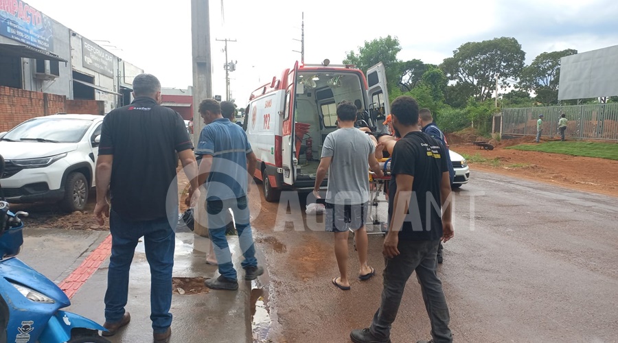 Imagem: WhatsApp Image 2026 03 06 at 15.37.35 1 Motociclista fica ferido após colisão com carro ao tentar ultrapassagem na Avenida Goiânia nesta sexta-feira