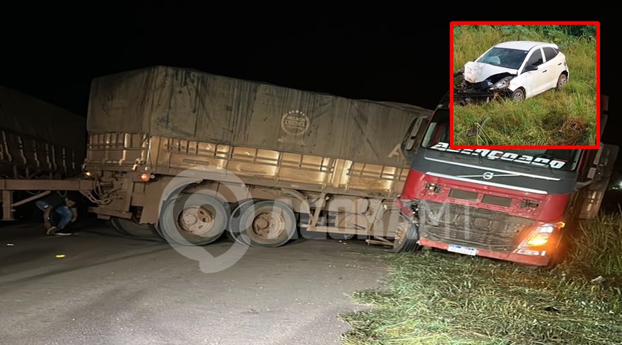 Imagem: WhatsApp Image 2026 03 07 at 09.35.42 Acidente envolvendo carro de passeio e carreta é registrado no Anel Viário em Rondonópolis