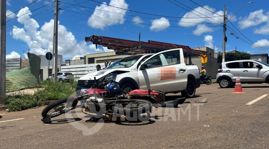 Imagem: WhatsApp Image 2026 03 18 at 13.54.12 1 Colisão entre carro e motocicleta deixa pai e filha feridos no bairro Granville II