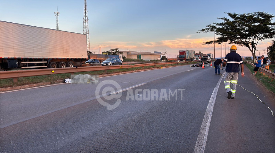 Imagem: 2 Grave acidente na BR-364 em Rondonópolis mata motociclista e deixa jovem ferida