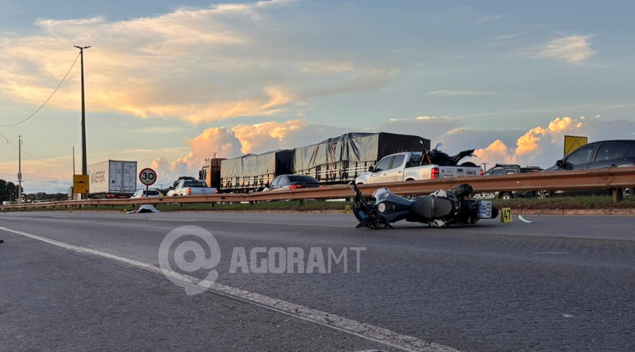 Imagem: 3 Grave acidente na BR-364 em Rondonópolis mata motociclista e deixa jovem ferida
