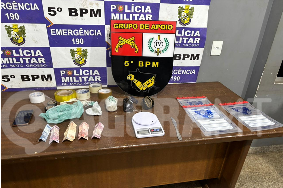 Imagem: A acao foi realizada pelo Grupo de Apoio do 5o BPM Grupo de Apoio da PM destrói escritório do crime e apreende drogas que seriam levadas para Mata Grande