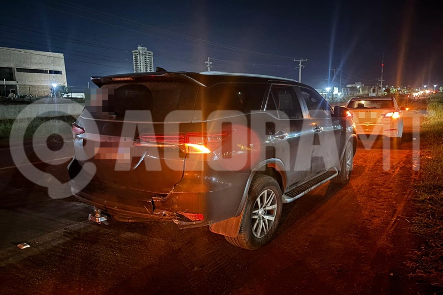 Imagem: A colisao aconteceu no bairro Sagrada Familia Motociclista fica ferido após colisão com carro no Anel Viário em Rondonópolis