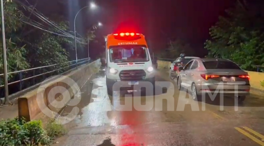 Imagem: Acidente na Avenida Marechal Rondon Mãe e filho ficam feridos após queda de moto na Avenida Marechal Rondon em Rondonópolis