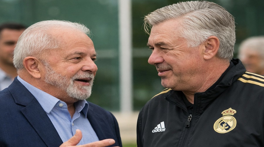 Imagem: Lula e Ancelotti Lula disse que aconselhou Ancelotti sobre convocar ou não o jogador Neymar para a seleção Imagem: Lula e Ancelotti Lula disse que aconselhou Ancelotti sobre convocar ou não o jogador Neymar para a seleção