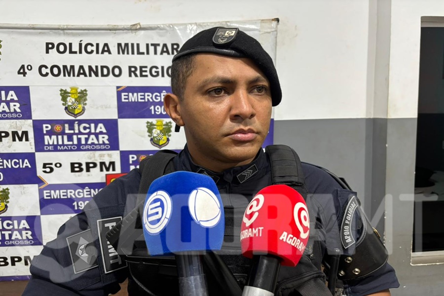 Imagem: PM Sargento Messias Após tentativa de fuga, suspeito é preso com droga, dinheiro e celulares em ação do 5º BPM em Rondonópolis