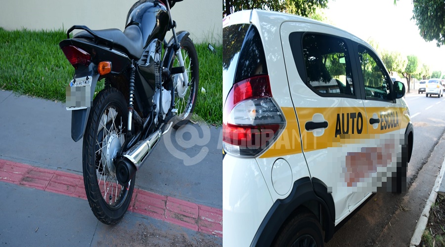 Imagem: WhatsApp Image 2026 04 24 at 16.50 horz Após atravessar sinal vermelho, motociclista colide com carro de autoescola na avenida Frei Servácio