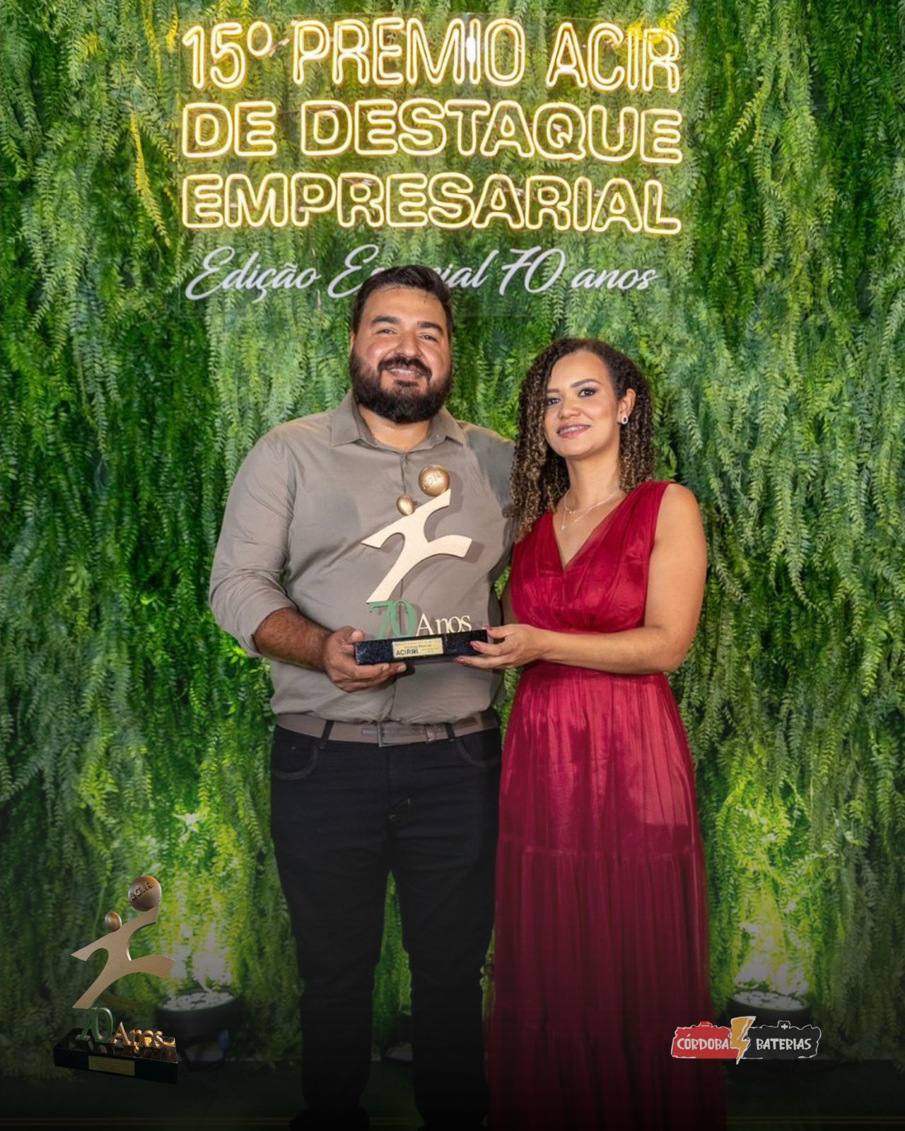 Imagem: WhatsApp Image 2026 04 24 at 17.18.12 Córdoba Baterias conquista troféu e se destaca entre as melhores empresas no Prêmio ACIR 2026