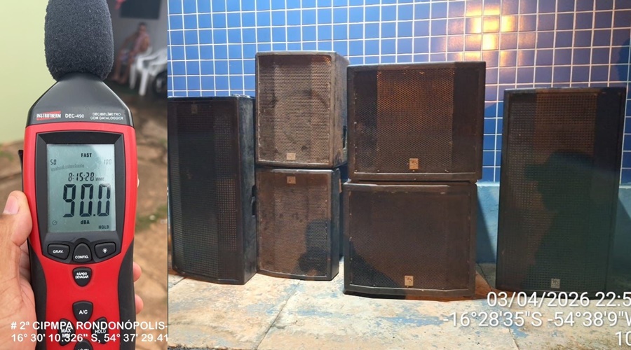 Imagem: alojdbv PM Ambiental intensifica ações contra poluição sonora no feriado de Páscoa em Rondonópolis Imagem: alojdbv PM Ambiental intensifica ações contra poluição sonora no feriado de Páscoa em Rondonópolis