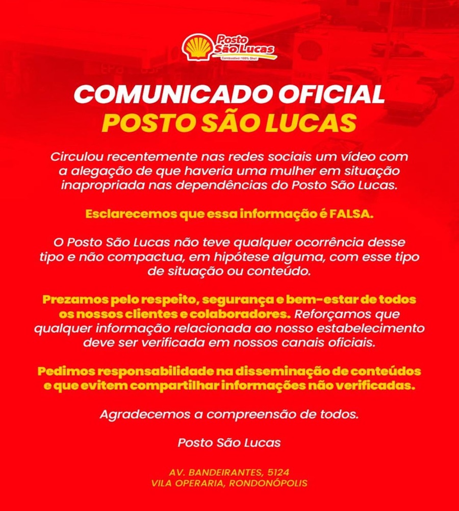 Imagem: kadv Vídeo de mulher pelada em posto de combustível de Rondonópolis é fake e empresa emite nota de esclarecimento