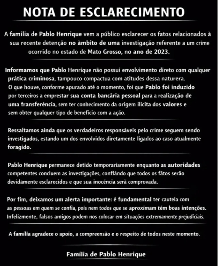 Imagem: oaujdv "Pouca sombra" mandante de um dos maiores assaltos do MT era digital influencer e ostentava vida de luxo