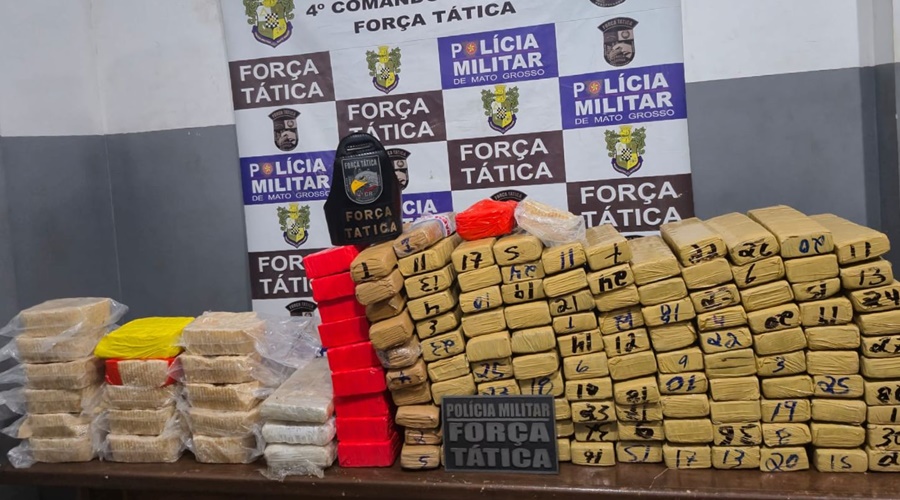 Imagem: DVJFDSIFKV Força Tática apreende mais de 140 kg de drogas e causa prejuízo de R$ 2,5 milhões ao crime em Rondonópolis
