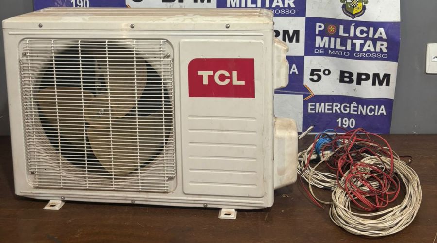 Imagem: ENQUADRAMENTO SITE 34 Homem é preso tentando furtar fios e condensadora de ar-condicionado no Centro de Rondonópolis