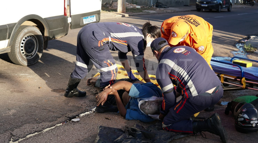 Imagem: Imagem site 3 Acidente entre carro e motocicleta deixa idoso de 69 anos ferido no Residencial Carlos Bezerra I