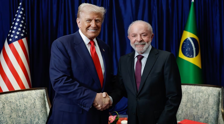 Imagem: Lula e Trump Lula reencontra Trump e busca consenso sobre comércio e combate ao crime organizado
