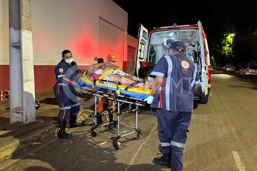 Imagem: WhatsApp Image 2026 05 01 at 08.51.37 1 Colisão entre moto e caminhonete deixa motociclista ferido na noite de quinta-feira em Rondonópolis